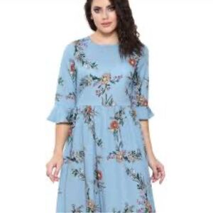 ❤️3 for$10❤️ Floral Blue Dress
